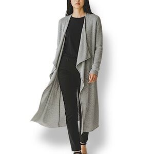 4/$20 H&M Divided Gray Open Knit Draped Long Cardigan Size S